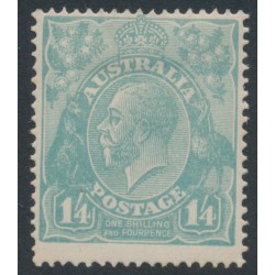 AUSTRALIA - 1920 1/4 pale turquoise-blue KGV, single watermark, MH – ACSC # 128A