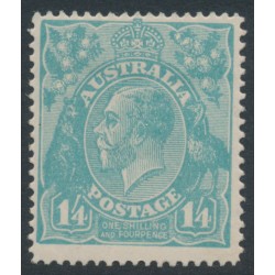 AUSTRALIA - 1920 1/4 turquoise-blue KGV, single watermark, MH – ACSC # 128A