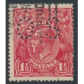 AUSTRALIA - 1924 1½d red KGV, no watermark, perf. OS, used – ACSC # 90Aba