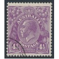 AUSTRALIA - 1930 4½d violet KGV, die II, SM wmk, perf. 13½:12½, CTO – ACSC # 121A 