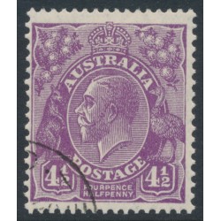 AUSTRALIA - 1930 4½d violet KGV, die II, SM wmk, perf. 13½:12½, CTO – ACSC # 121A 