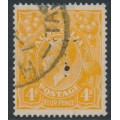 AUSTRALIA - 1915 4d orange [aniline] KGV, 'T' perfin, used – ACSC # 110A 