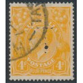 AUSTRALIA - 1915 4d orange [aniline] KGV Head, 'T' perfin, used – ACSC # 110A 