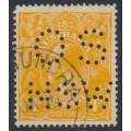 AUSTRALIA - 1915 4d deep orange [aniline] KGV, perf. OS NSW, used – ACSC # 110Ab 