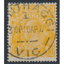 AUSTRALIA - 1917 4d pale orange-yellow KGV, single watermark, used – ACSC # 110E