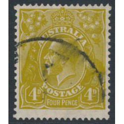 AUSTRALIA - 1933 4d deep olive KGV, CofA watermark, used – ACSC # 117D