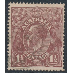 AUSTRALIA - 1919 1½d brown KGV, inverted single watermark, used – ACSC # 85Aa