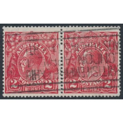 AUSTRALIA - 1922 2d red KGV, 'white flaw on Emu' [16R60], used – ACSC # 96C(16)u