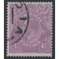 AUSTRALIA - 1924 4½d mauve (aniline) KGV, single watermark, used – ACSC # 118F