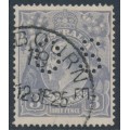 AUSTRALIA - 1924 3d blue KGV, ‘dry ink' + perf. OS, used – ACSC # 104Bba + c