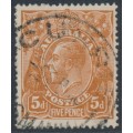 AUSTRALIA - 1917 5d brown KGV, single watermark, 'shading break' [1R12], used – ACSC # 123A