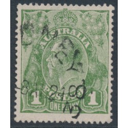 AUSTRALIA - 1924 1d green KGV, single watermark, 'dry ink', used – ACSC # 77Bc