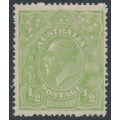 AUSTRALIA - 1923 ½d Cyprus green KGV, single watermark, MNH – ACSC # 63H