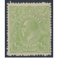 AUSTRALIA - 1923 ½d Cyprus green KGV, single watermark, MNH – ACSC # 63H