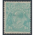 AUSTRALIA - 1932 1/4 greenish blue KGV Head, CofA watermark, MH – ACSC # 131A