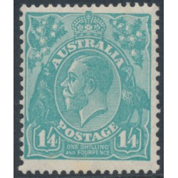 AUSTRALIA - 1932 1/4 turquoise-blue KGV Head, CofA watermark, MH – ACSC # 131B