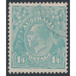 AUSTRALIA - 1928 1/4 greenish blue KGV, SM watermark, p.13½:12½, CTO – ACSC # 130Aw