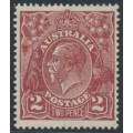 AUSTRALIA - 1927 2d red-brown KGV, SM watermark, p.14¼:14, MH – ACSC # 98A