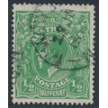 AUSTRALIA - 1918 ½d deep green KGV, LM watermark, used – ACSC # 65D