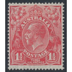 AUSTRALIA - 1926 1½d red KGV, SM watermark, p.14¼:14, 'translucent paper', MH – ACSC # 91Baa