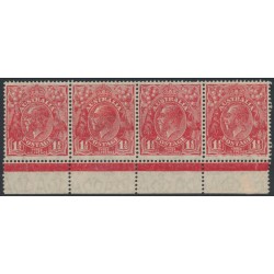 AUSTRALIA - 1926 1½d red KGV, SM wmk, p.14¼:14, slurred + translucent, MH – ACSC # 91B(2)m+aa+c