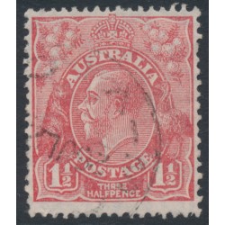AUSTRALIA - 1927 1½d pink KGV, SM watermark, p.13½:12½, used – ACSC # 92C