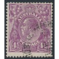 AUSTRALIA - 1928 4½d violet KGV, SM watermark, p.13½:12½, 'dry ink', used – ACSC # 120Bc