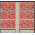AUSTRALIA - 1927 1½d red KGV, Ash imprint B/12 with varieties, MH – ACSC # 92H(4)zd+(4)fd