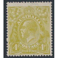 AUSTRALIA - 1924 4d olive KGV, single watermark, coarse paper, MH – ACSC # 114Baa