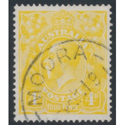 AUSTRALIA - 1916 4d lime-yellow KGV, single watermark, used – ACSC # 110D