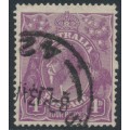 AUSTRALIA - 1921 4d violet KGV, ‘break in frame’ [2R58], used – ACSC # 111A(2)ve