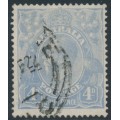 AUSTRALIA - 1922 4d blue KGV, ‘worn SW corner’ [1L56], used – ACSC # 112C(1)i