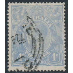 AUSTRALIA - 1922 4d blue KGV, ‘worn SW corner’ [1L56], used – ACSC # 112C(1)i
