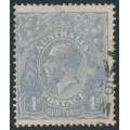 AUSTRALIA - 1922 4d blue KGV, ‘break at UL’ [2L7], used – ACSC # 112C(2)d
