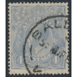 AUSTRALIA - 1922 4d blue KGV, ‘weeping 4 at right’ [2L18], used – ACSC # 112C(2)f