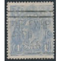 AUSTRALIA - 1922 4d blue KGV, 'thick SW corner [state II]’ [2R13], used – ACSC # 112A(2)sa