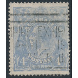 AUSTRALIA - 1922 4d blue KGV, 'thick SW corner [state II]’ [2R13], used – ACSC # 112A(2)sa