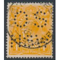 AUSTRALIA - 1915 4d deep orange [aniline] KGV, perf. OS NSW, used – ACSC # 110Ab