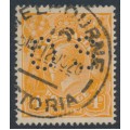AUSTRALIA - 1919 4d deep orange KGV, perf. OS, used – ACSC # 110Hb