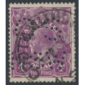 AUSTRALIA - 1921 4d deep violet KGV, perf. OS NSW, used – ACSC # 111Bb
