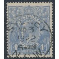 AUSTRALIA - 1922 4d deep dull blue KGV, single watermark, used – ACSC # 112C
