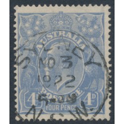 AUSTRALIA - 1922 4d deep dull blue KGV, single watermark, used – ACSC # 112C