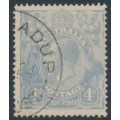 AUSTRALIA - 1922 4d pale milky blue KGV, single watermark, used – ACSC # 112D