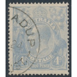 AUSTRALIA - 1922 4d pale milky blue KGV, single watermark, used – ACSC # 112D