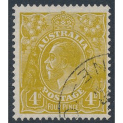 AUSTRALIA - 1933 4d yellow-olive KGV, CofA watermark, CTO – ACSC # 117Cw