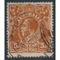 AUSTRALIA - 1917 5d deep bright chestnut KGV, single watermark, used – ACSC # 123B
