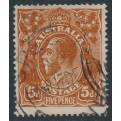 AUSTRALIA - 1917 5d deep bright chestnut KGV, single watermark, used – ACSC # 123B