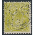 AUSTRALIA - 1927 4d olive KGV, 'Kangaroo's tongue' [4L25], used – ACSC # 115(4)e+b