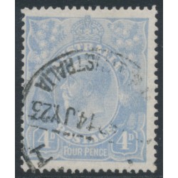AUSTRALIA - 1922 4d blue KGV, ‘flaw in left wattles’ [2R59], used – ACSC # 112D(2)vf