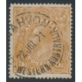 AUSTRALIA - 1917 5d brown KGV, 'flaw behind 'Roo' [1R29], used – ACSC # 123Cv